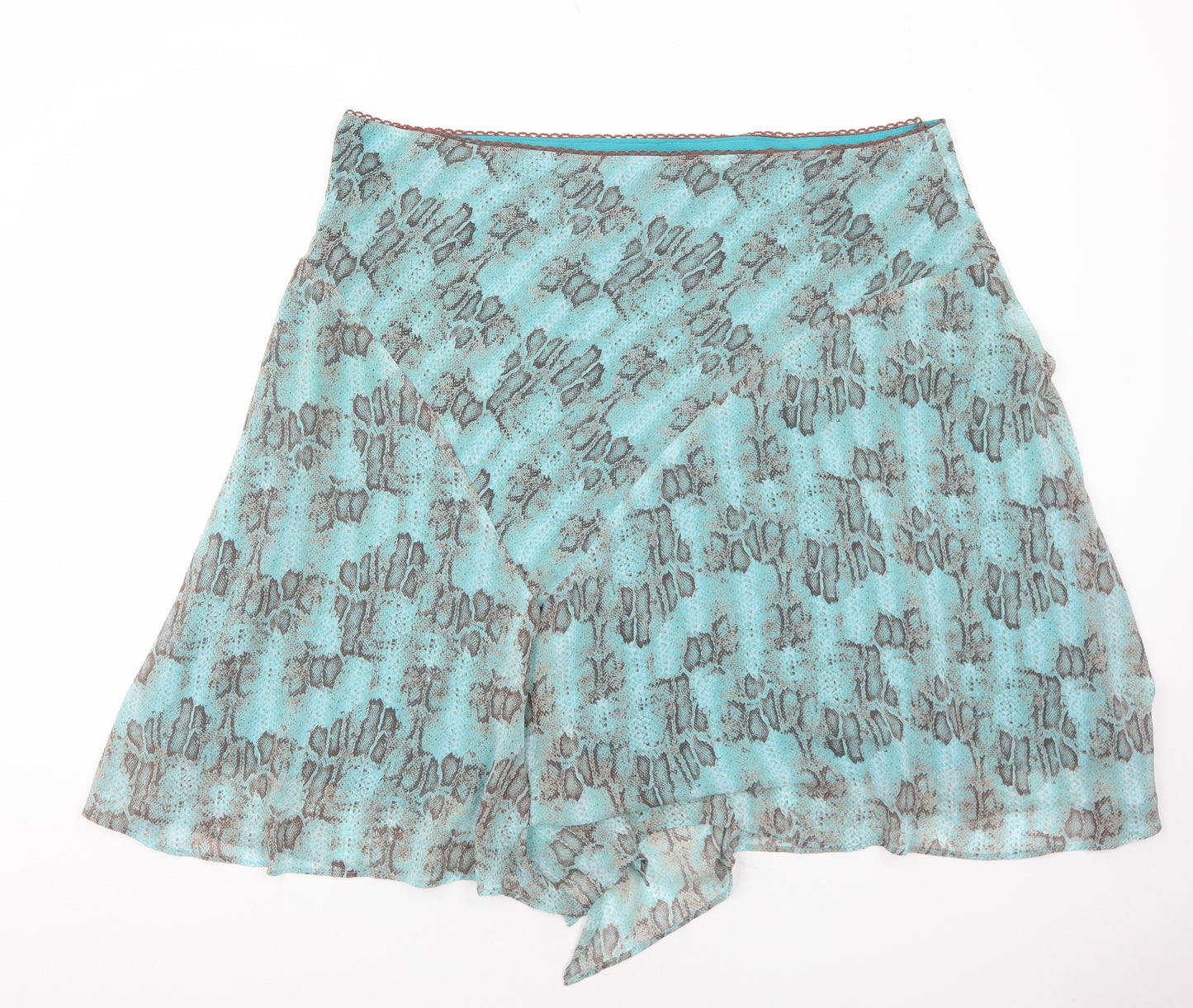 George Womens Blue Animal Print Polyester Swing Skirt Size 22 - Snakeskin Pattern