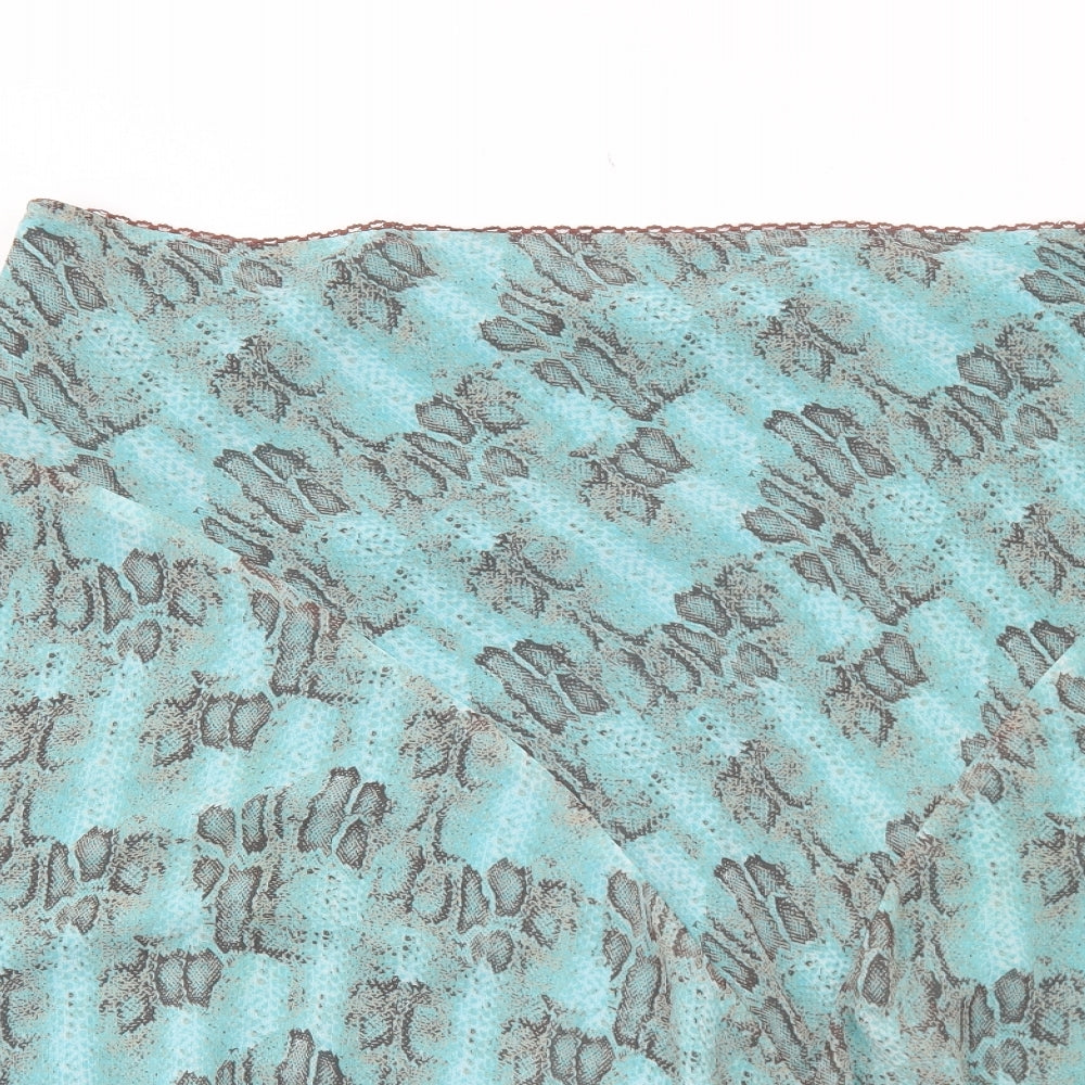 George Womens Blue Animal Print Polyester Swing Skirt Size 22 - Snakeskin Pattern