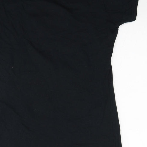 Gildan Womens Black Cotton Basic T-Shirt Size L Round Neck - I Heart Amsterdam Penguin