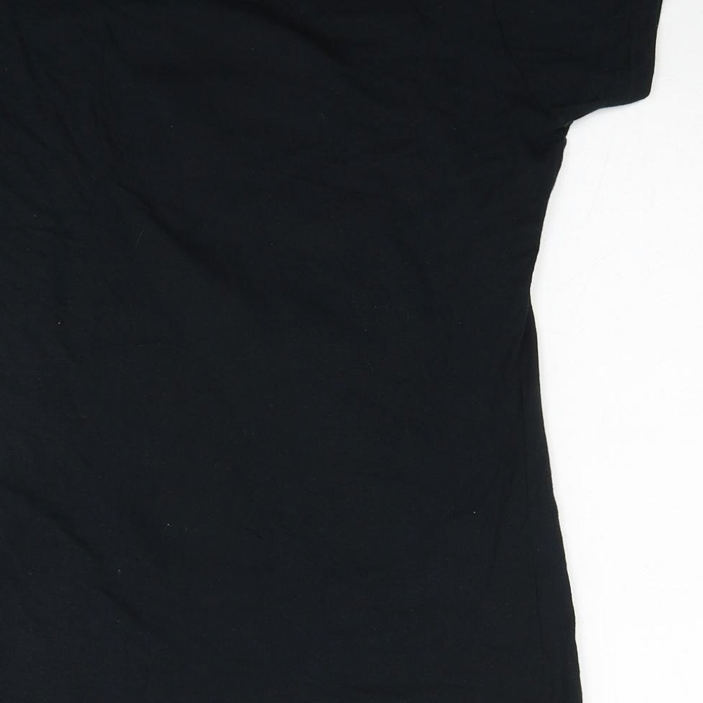 Gildan Womens Black Cotton Basic T-Shirt Size L Round Neck - I Heart Amsterdam Penguin