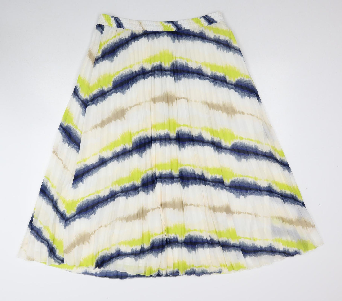 Marks and Spencer Womens Multicoloured Geometric Polyester Pleated Skirt Size 16