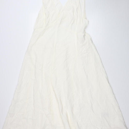 Marks and Spencer Womens Ivory Viscose A-Line Size 20 V-Neck Pullover