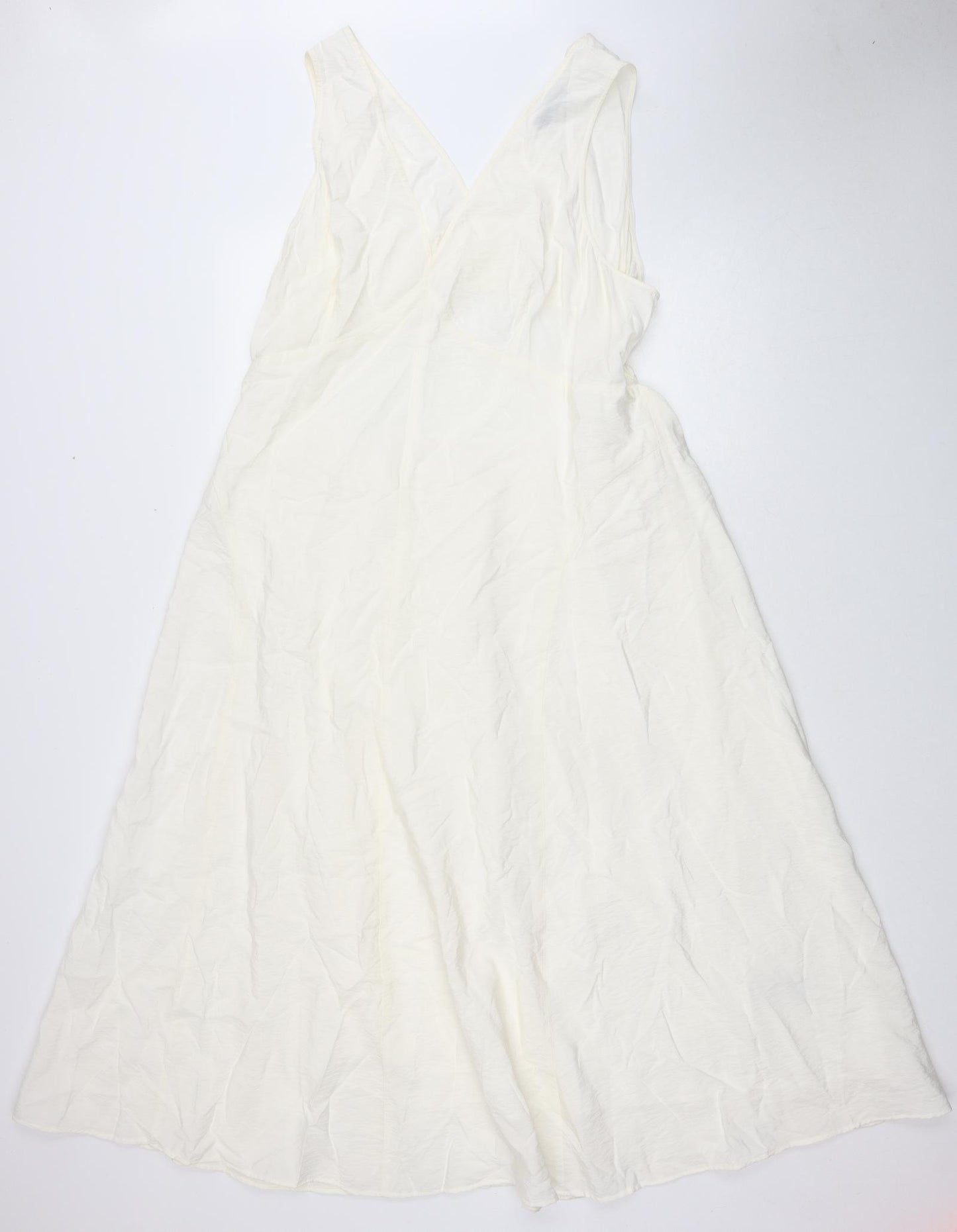 Marks and Spencer Womens Ivory Viscose A-Line Size 20 V-Neck Pullover