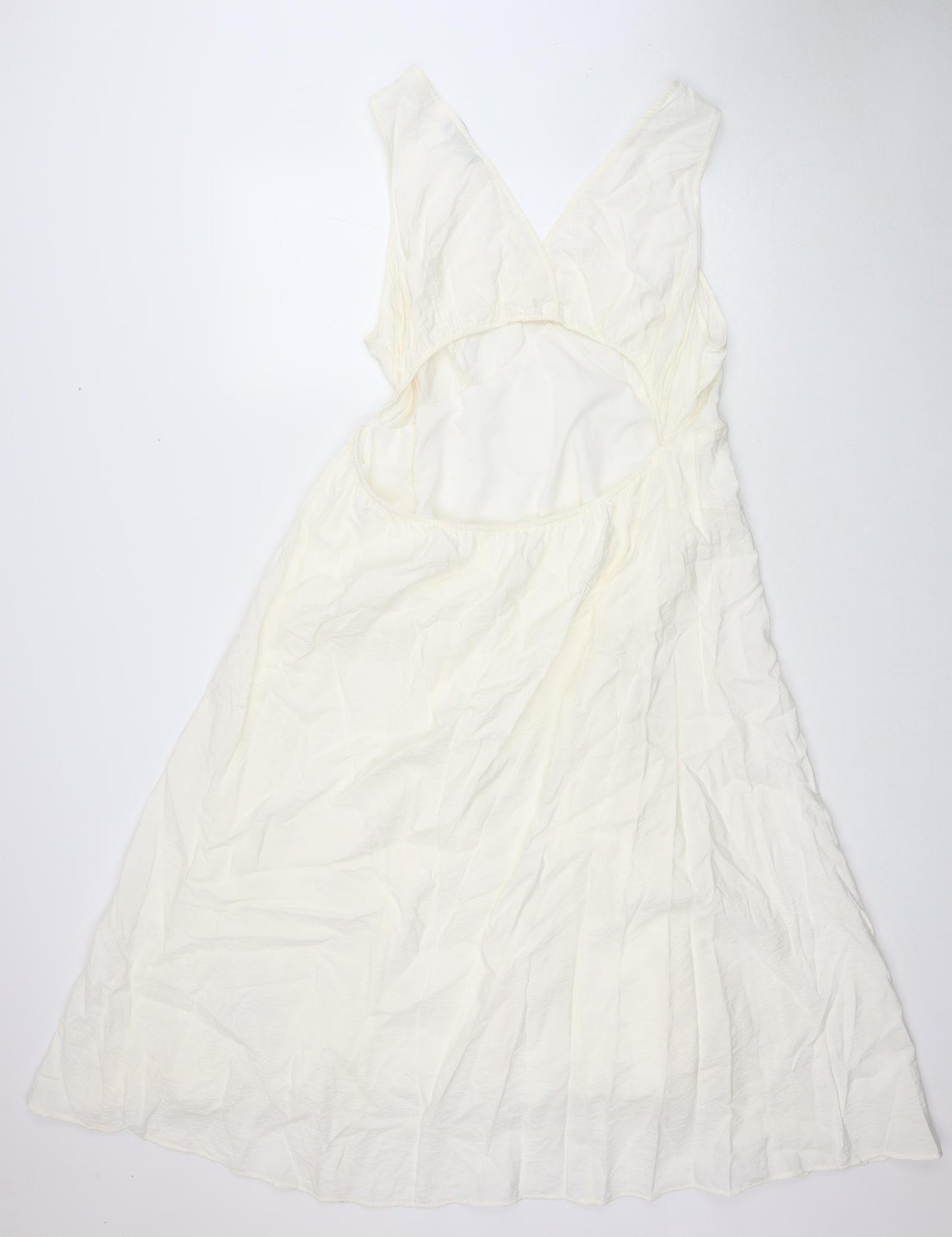 Marks and Spencer Womens Ivory Viscose A-Line Size 20 V-Neck Pullover