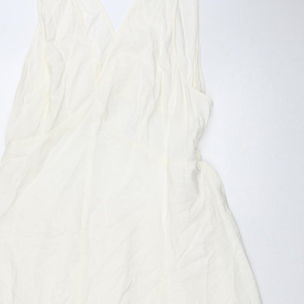 Marks and Spencer Womens Ivory Viscose A-Line Size 20 V-Neck Pullover