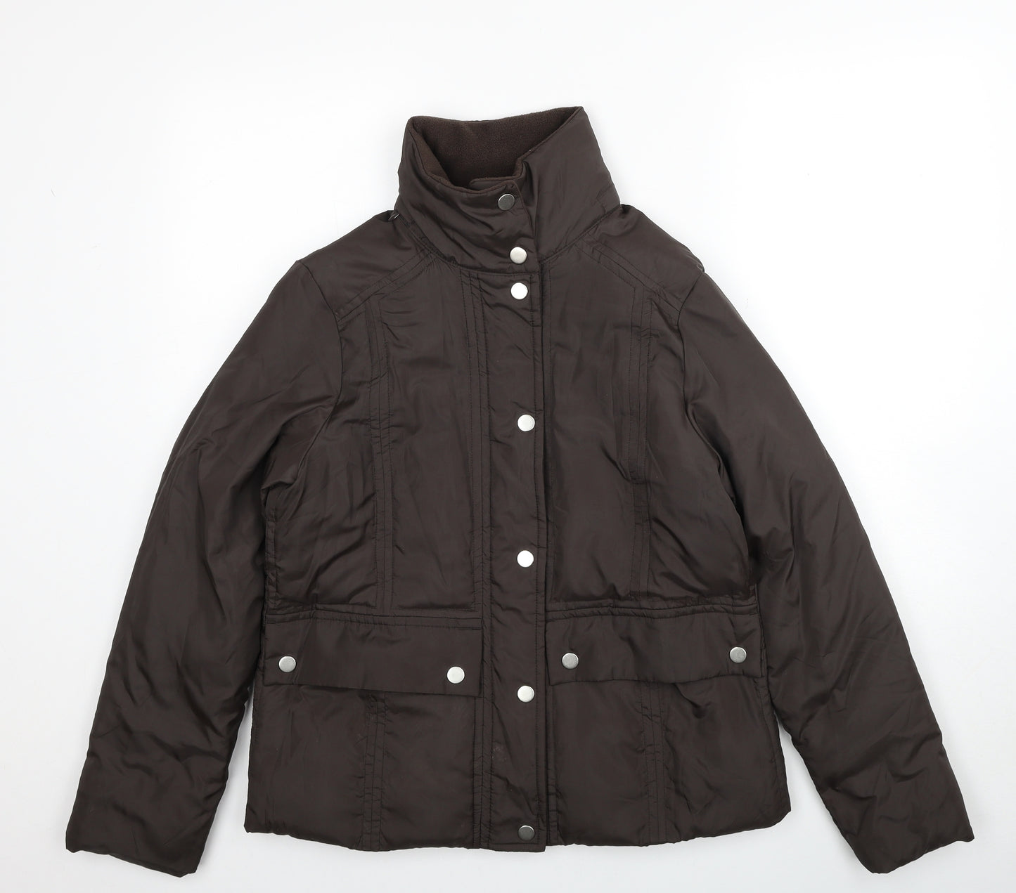 Arquette Womens Brown Jacket Size 12 Zip