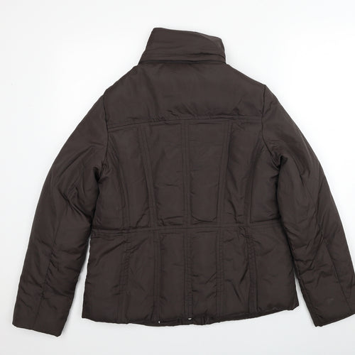 Arquette Womens Brown Jacket Size 12 Zip