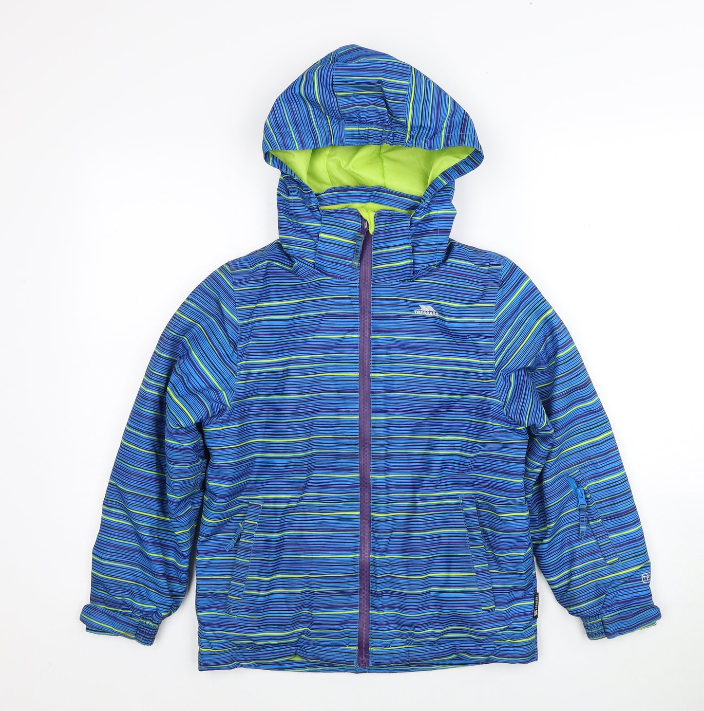 Trespass Boys Blue Striped Jacket Size 7-8 Years Zip