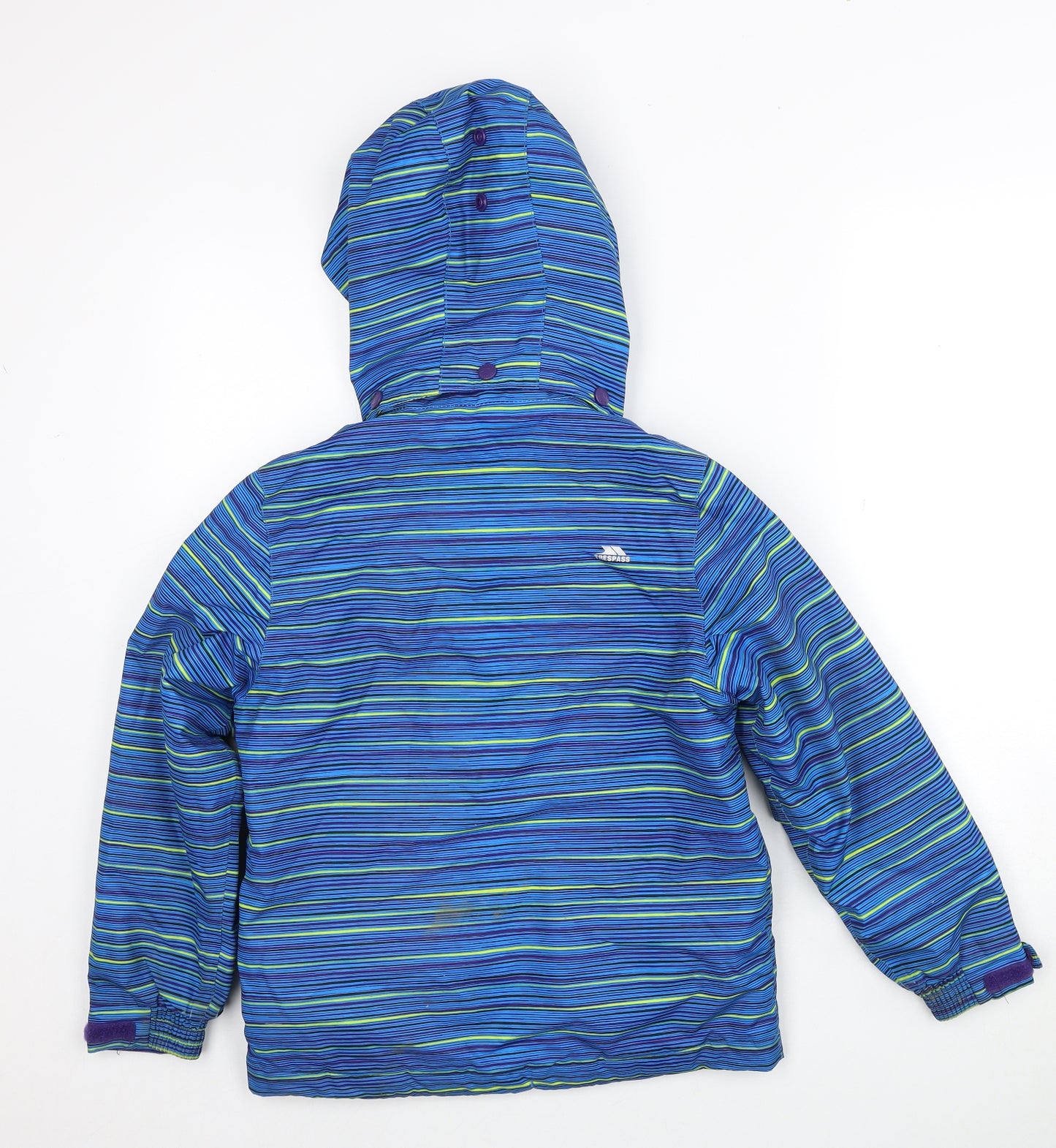 Trespass Boys Blue Striped Jacket Size 7-8 Years Zip