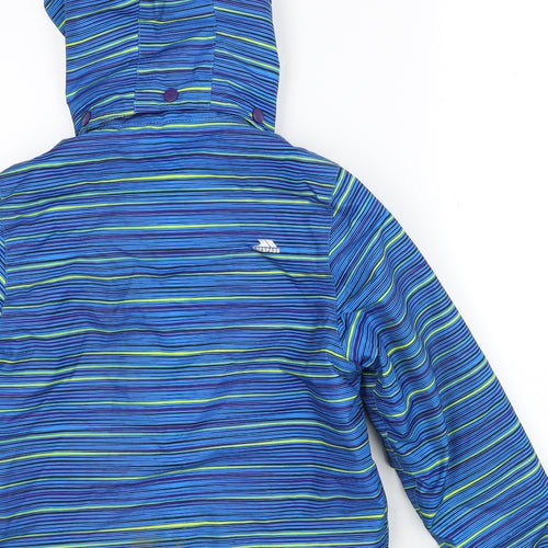 Trespass Boys Blue Striped Jacket Size 7-8 Years Zip