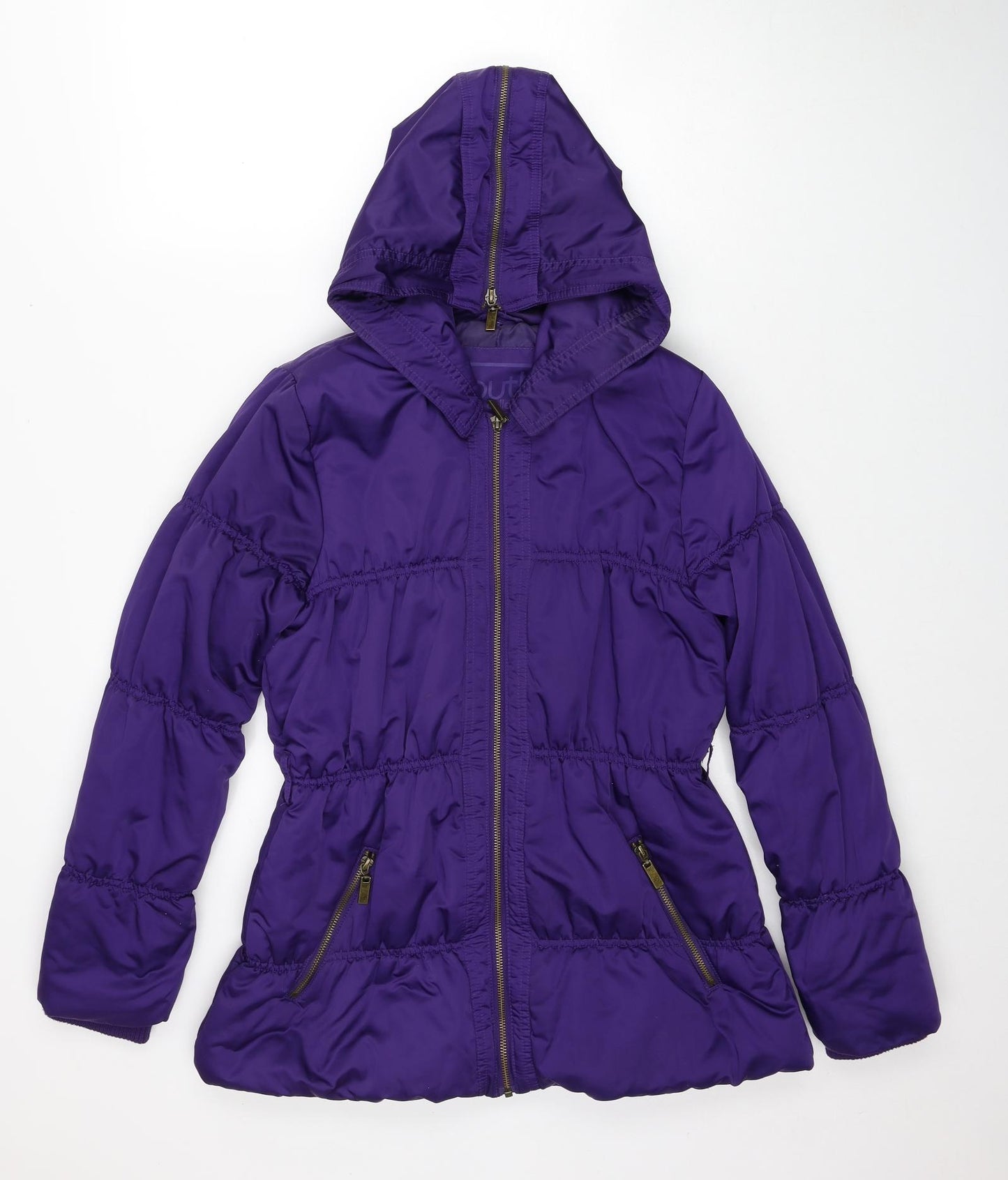 South Womens Purple Quilted Jacket Size 14 Zip