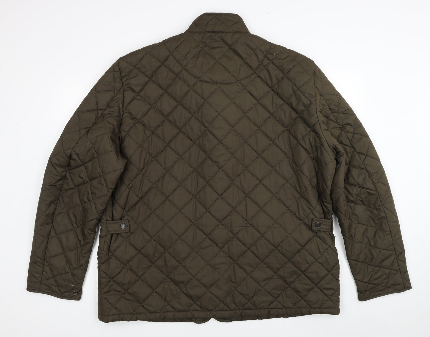 Barbour Mens Brown Quilted Coat Size 2XL Zip