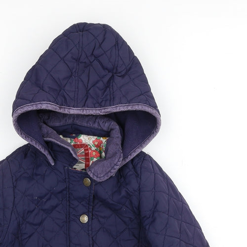 Boden Girls Blue Quilted Jacket Size 4-5 Years Zip
