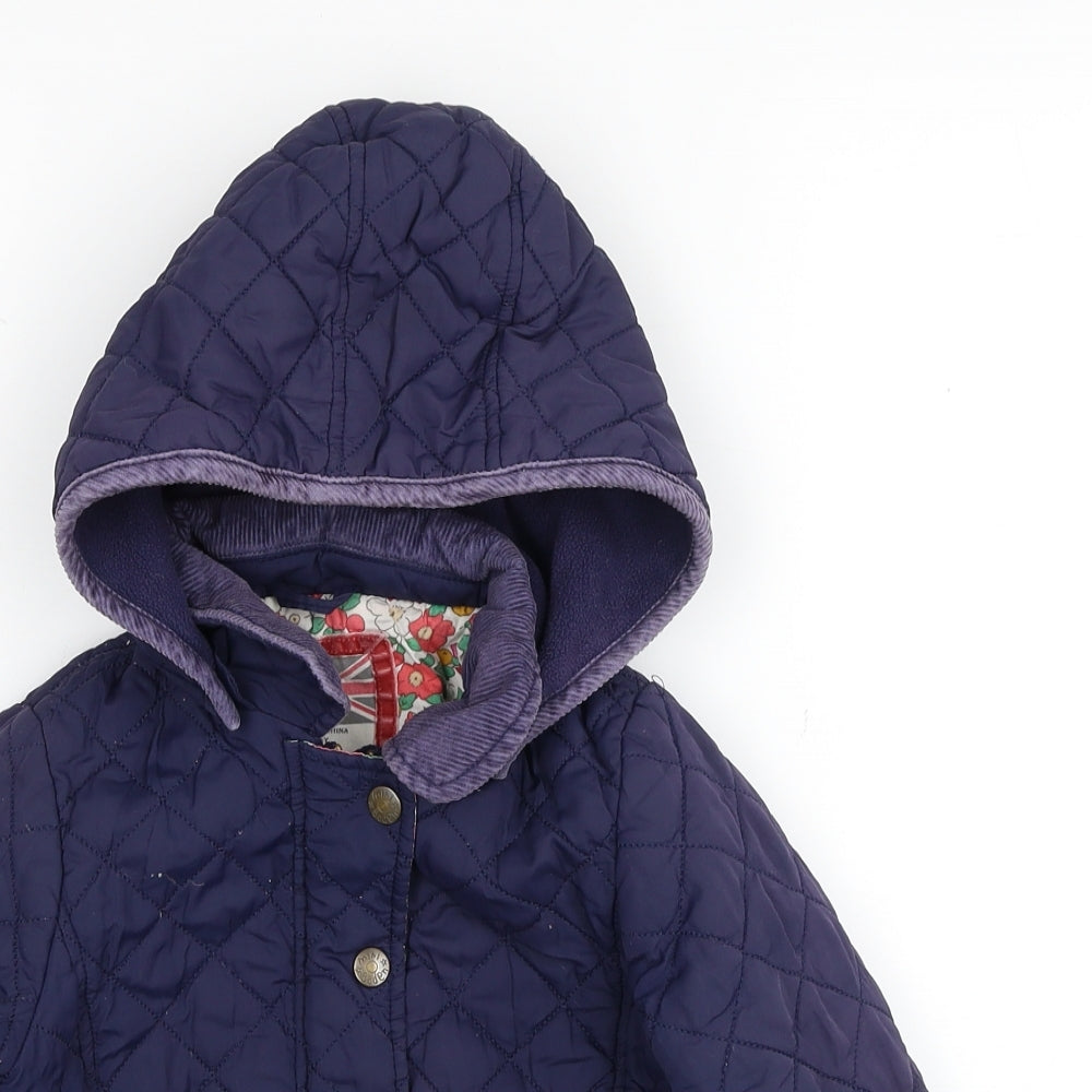 Boden Girls Blue Quilted Jacket Size 4-5 Years Zip