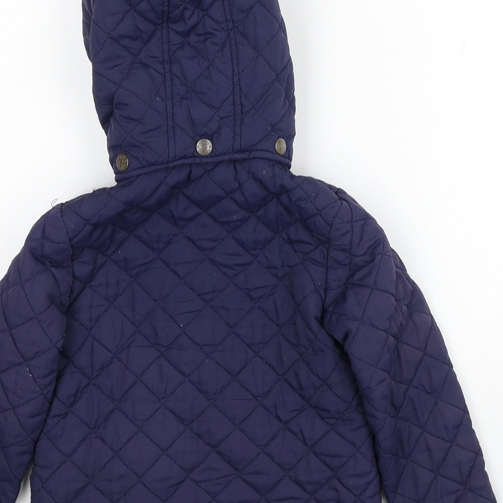 Boden Girls Blue Quilted Jacket Size 4-5 Years Zip