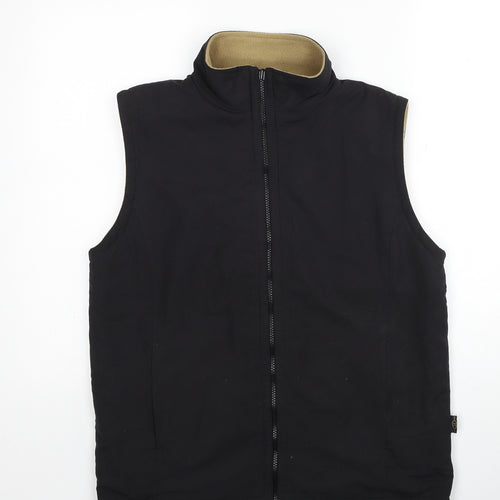Bonmarché Womens Black Gilet Jacket Size S Zip - Reversable