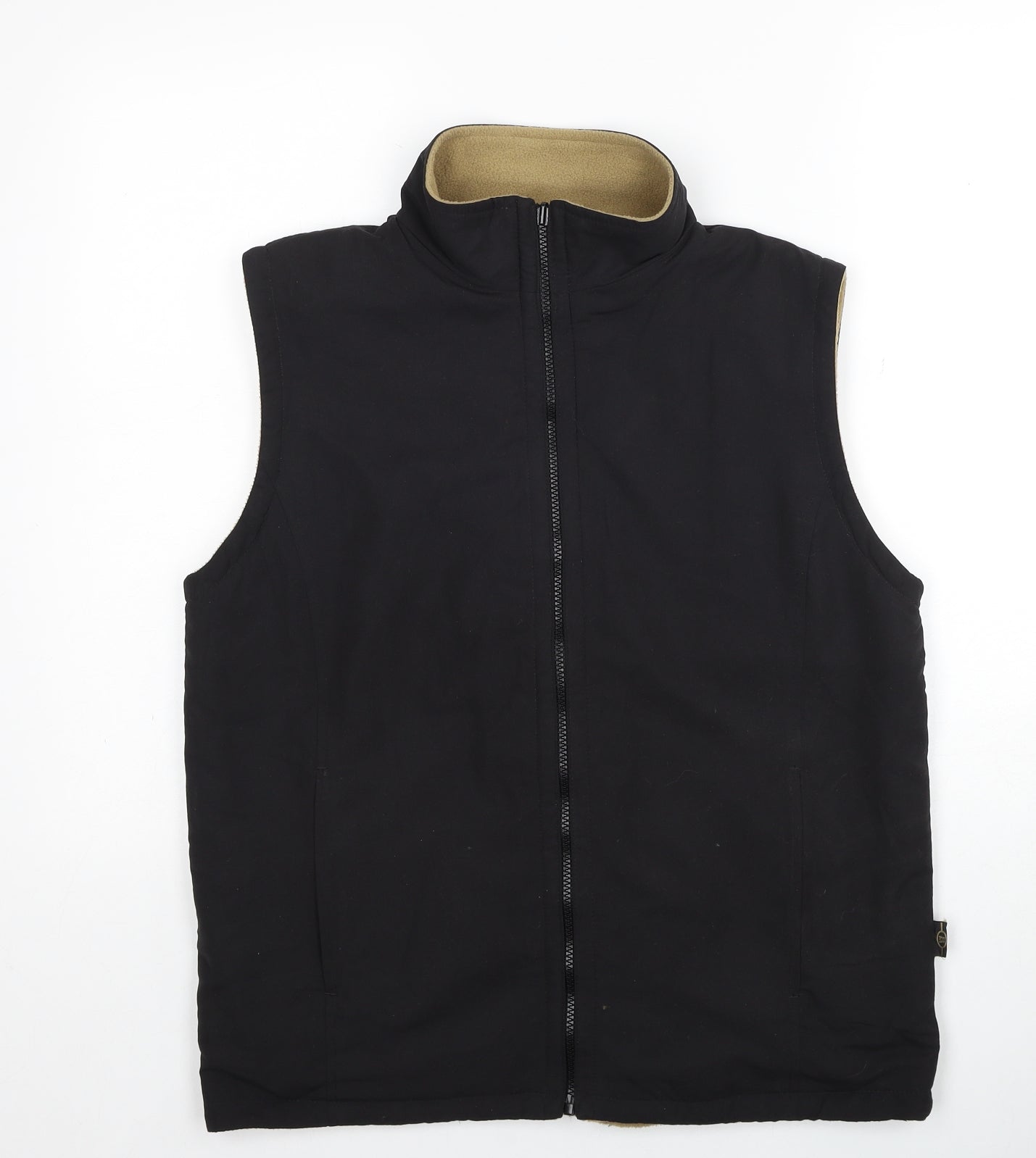 Bonmarché Womens Black Gilet Jacket Size S Zip - Reversable