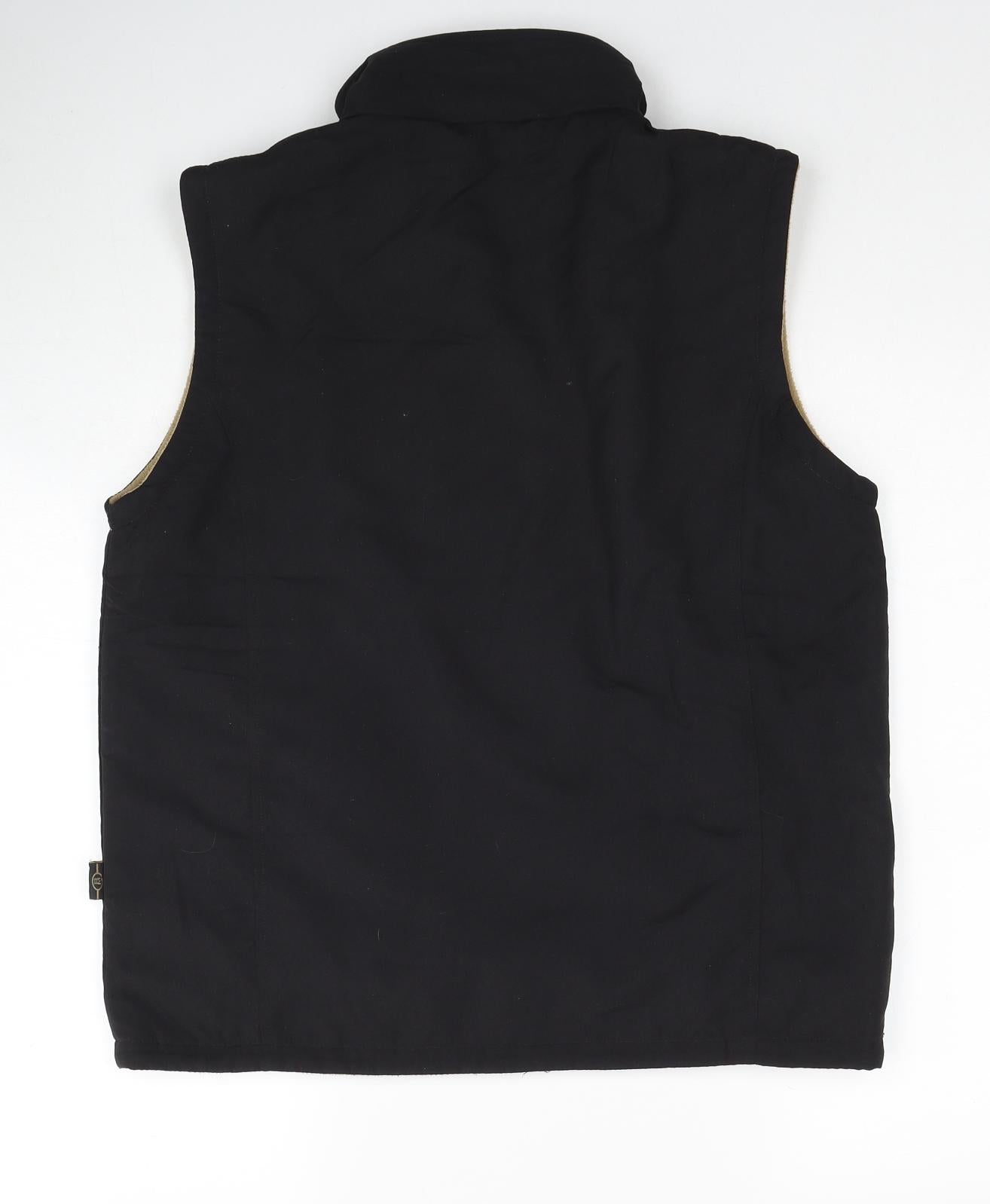 Bonmarché Womens Black Gilet Jacket Size S Zip - Reversable