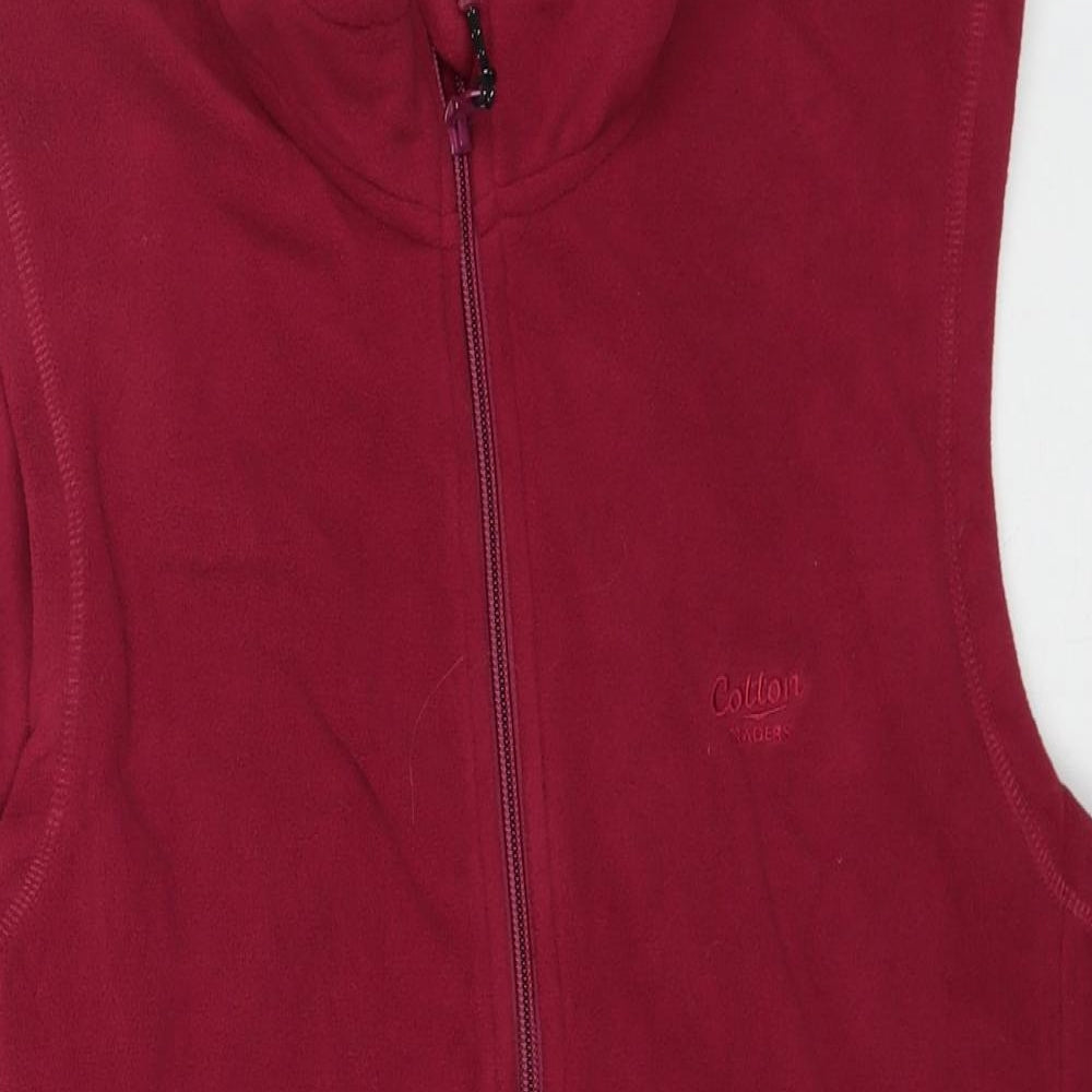Cotton Traders Womens Red Gilet Jacket Size M Zip