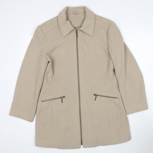Klass Womens Beige Jacket Size 10 Zip