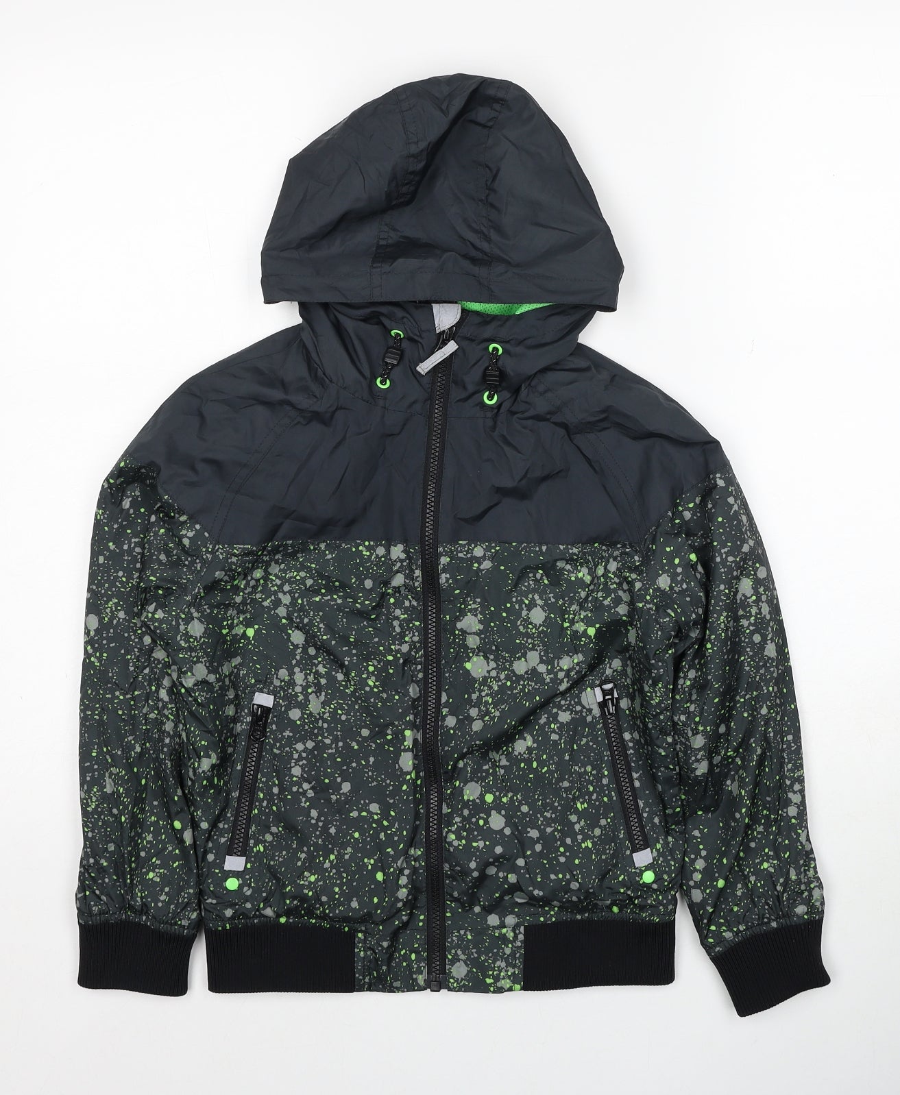 NEXT Boys Black Geometric Jacket Size 8 Years Zip