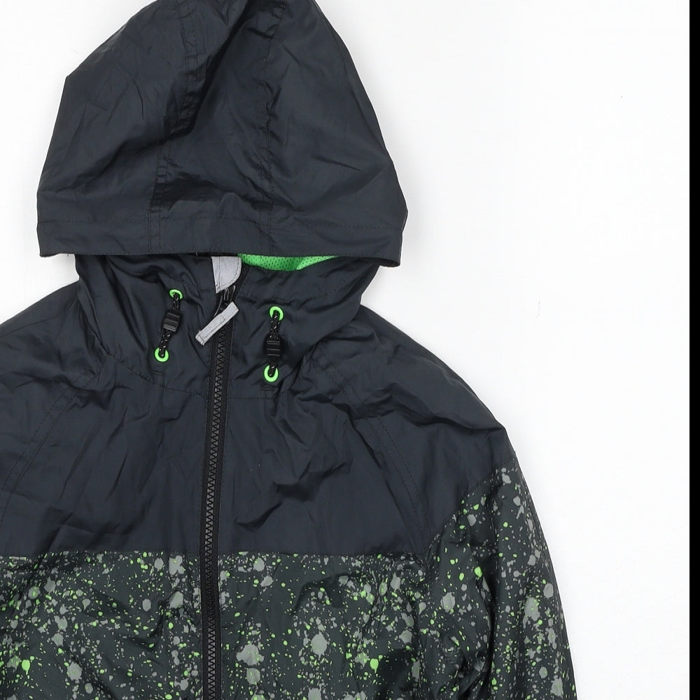 NEXT Boys Black Geometric Jacket Size 8 Years Zip