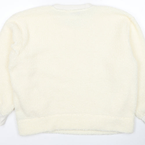 Marks and Spencer Womens Ivory Polyester Pullover Sweatshirt Size 16 Pullover