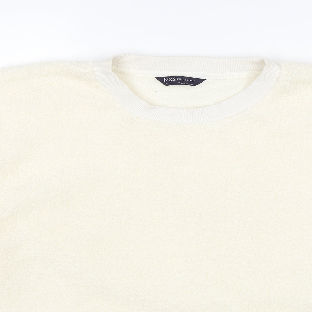 Marks and Spencer Womens Ivory Polyester Pullover Sweatshirt Size 16 Pullover