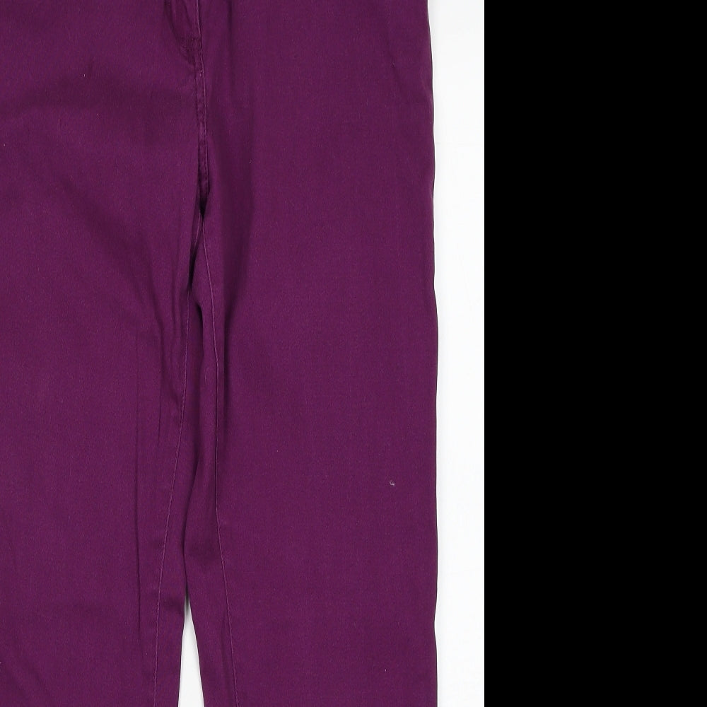 Damart Womens Purple Cotton Straight Jeans Size 14 Regular Zip