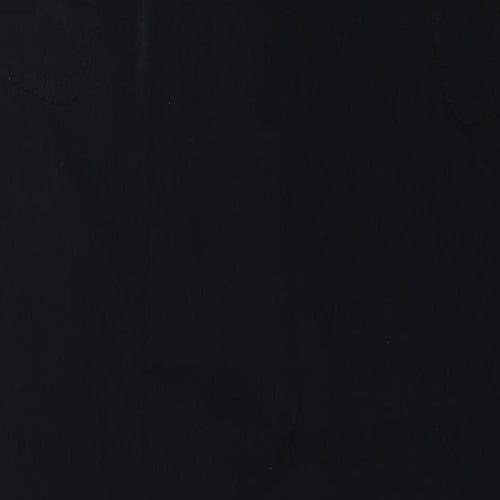 ES Design Womens Black Viscose A-Line Skirt Size 10 Zip