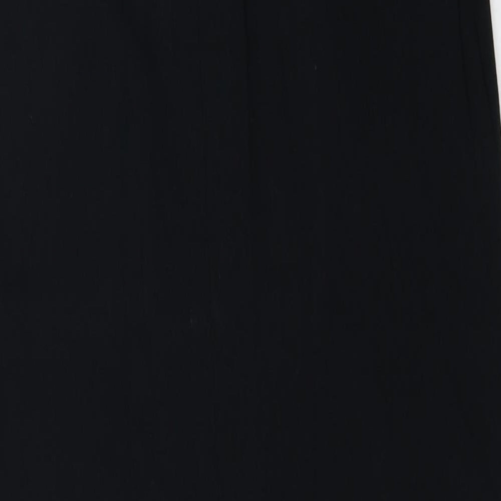 ES Design Womens Black Viscose A-Line Skirt Size 10 Zip