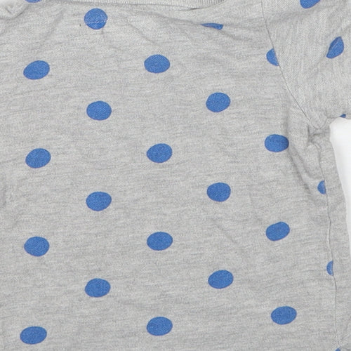H&M Boys Grey Polka Dot Cotton Basic Polo Size 3-6 Months Collared Button