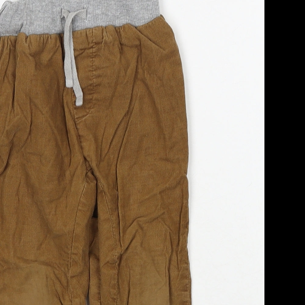 Matalan Boys Brown Cotton Capri Trousers Size 12-18 Months Drawstring