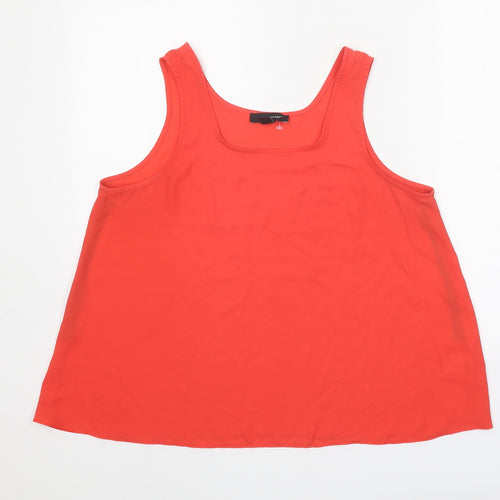 Atmosphere Womens Red Polyester Basic Tank Size 14 Square Neck