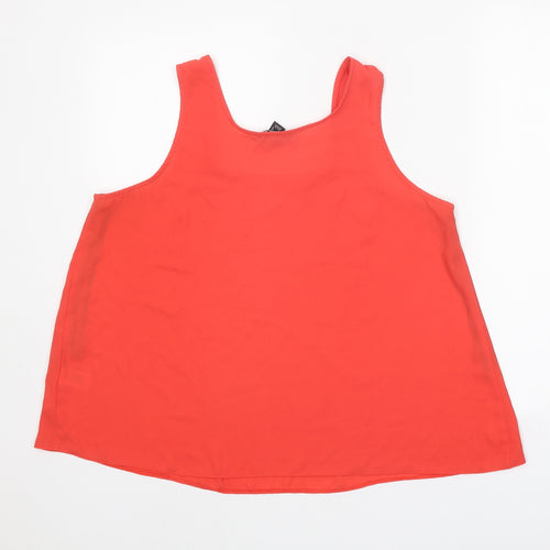 Atmosphere Womens Red Polyester Basic Tank Size 14 Square Neck