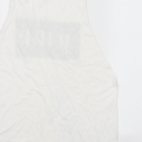 Studio Womens White 100% Cotton Basic Tank Size 12 Scoop Neck - Active