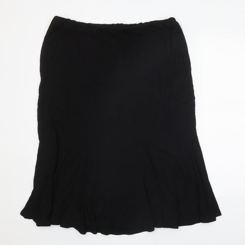 M&Co Womens Black Polyester A-Line Skirt Size 18