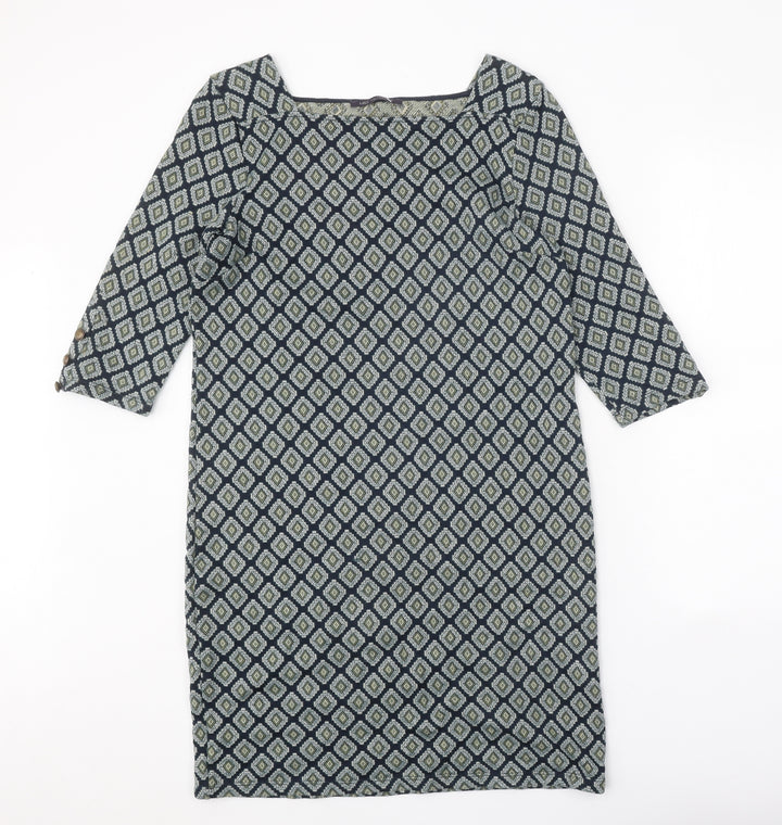 Marks and Spencer Womens Black Geometric Acrylic A-Line One Size Square Neck Pullover