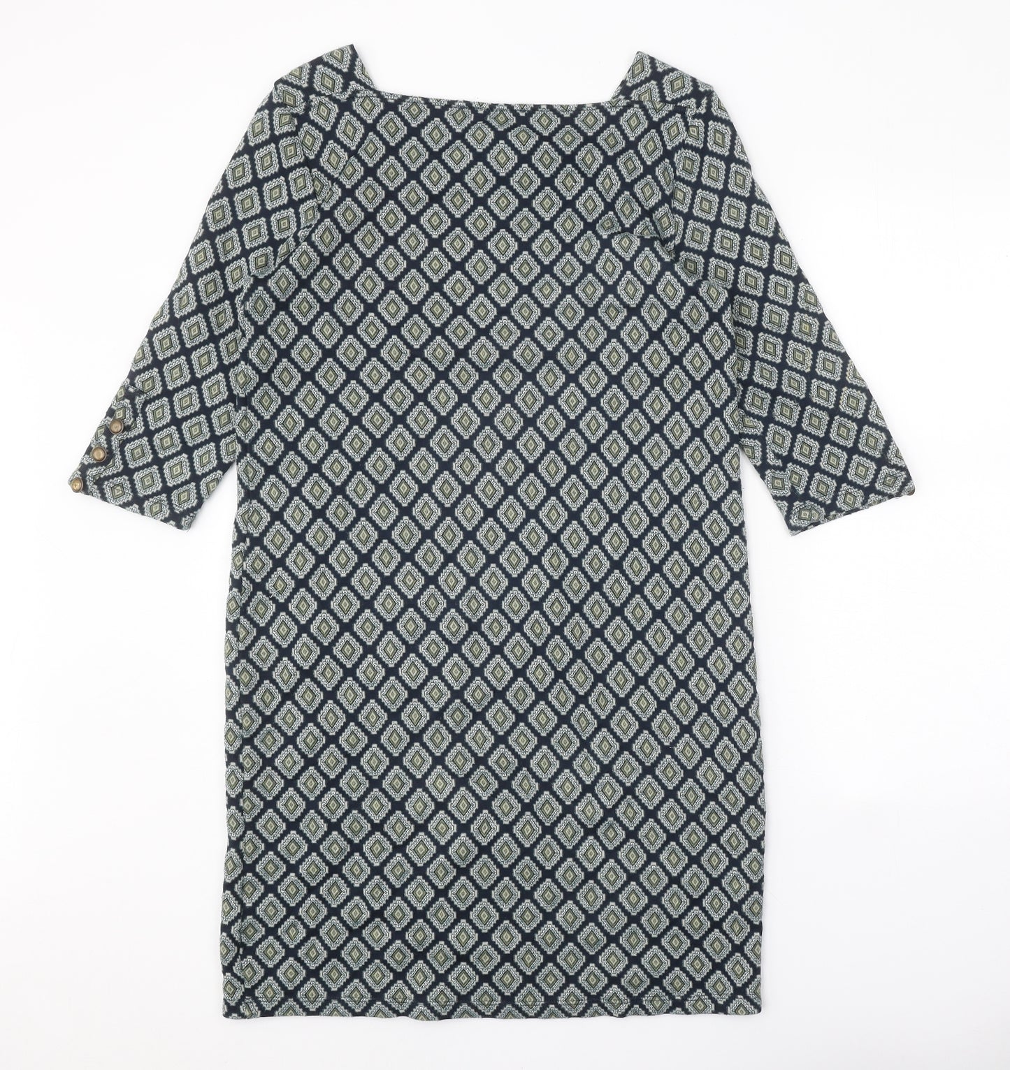 Marks and Spencer Womens Black Geometric Acrylic A-Line One Size Square Neck Pullover