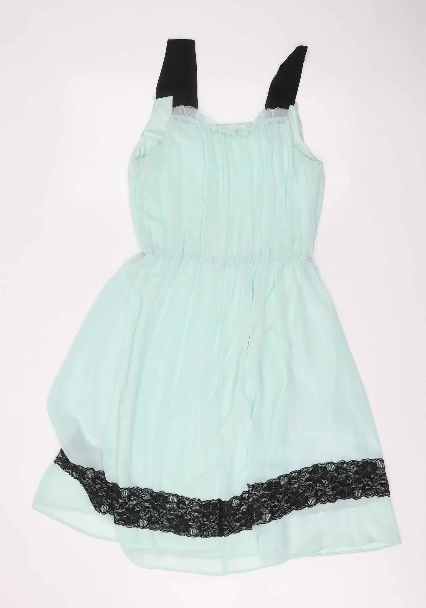 Dorothy Perkins Womens Green Polyester Fit & Flare Size 14 V-Neck Pullover