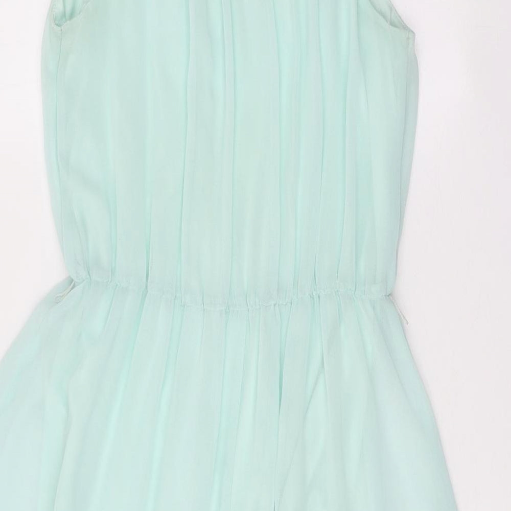 Dorothy Perkins Womens Green Polyester Fit & Flare Size 14 V-Neck Pullover
