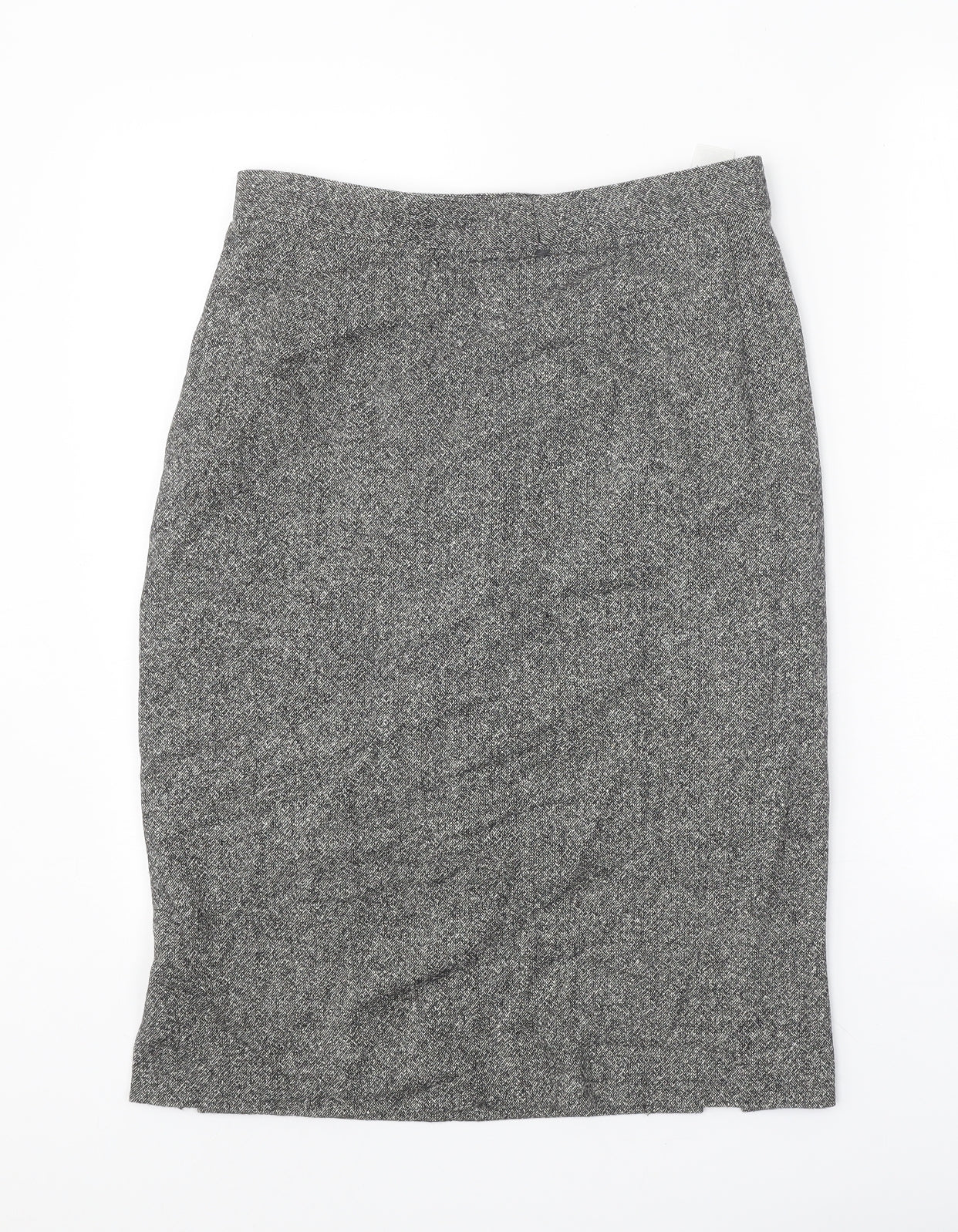 Marks and Spencer Womens Grey Wool Straight & Pencil Skirt Size 12 Zip