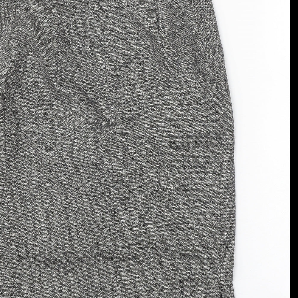 Marks and Spencer Womens Grey Wool Straight & Pencil Skirt Size 12 Zip