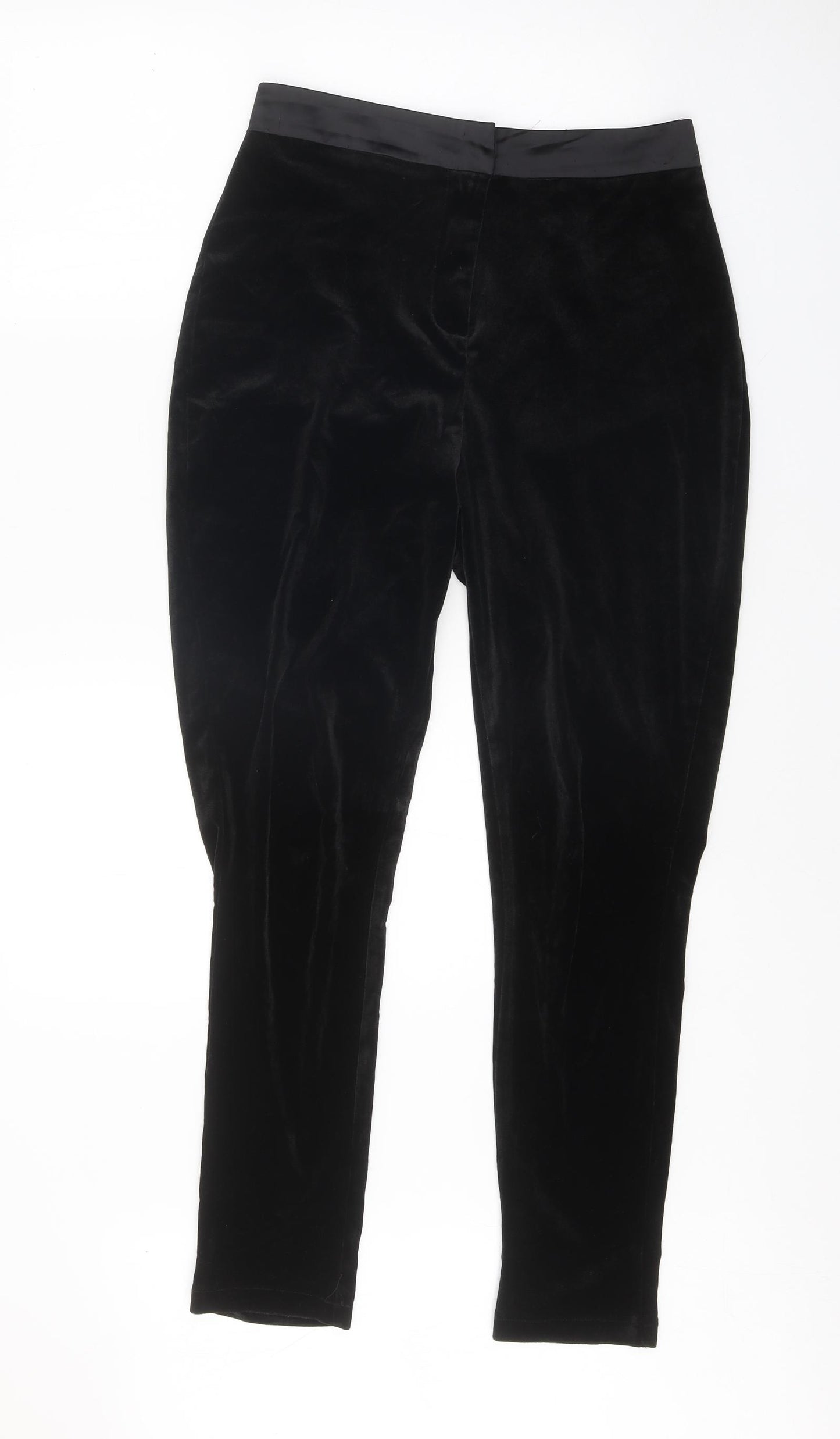 Missguided Womens Black Polyester Trousers Size 10 Regular Zip