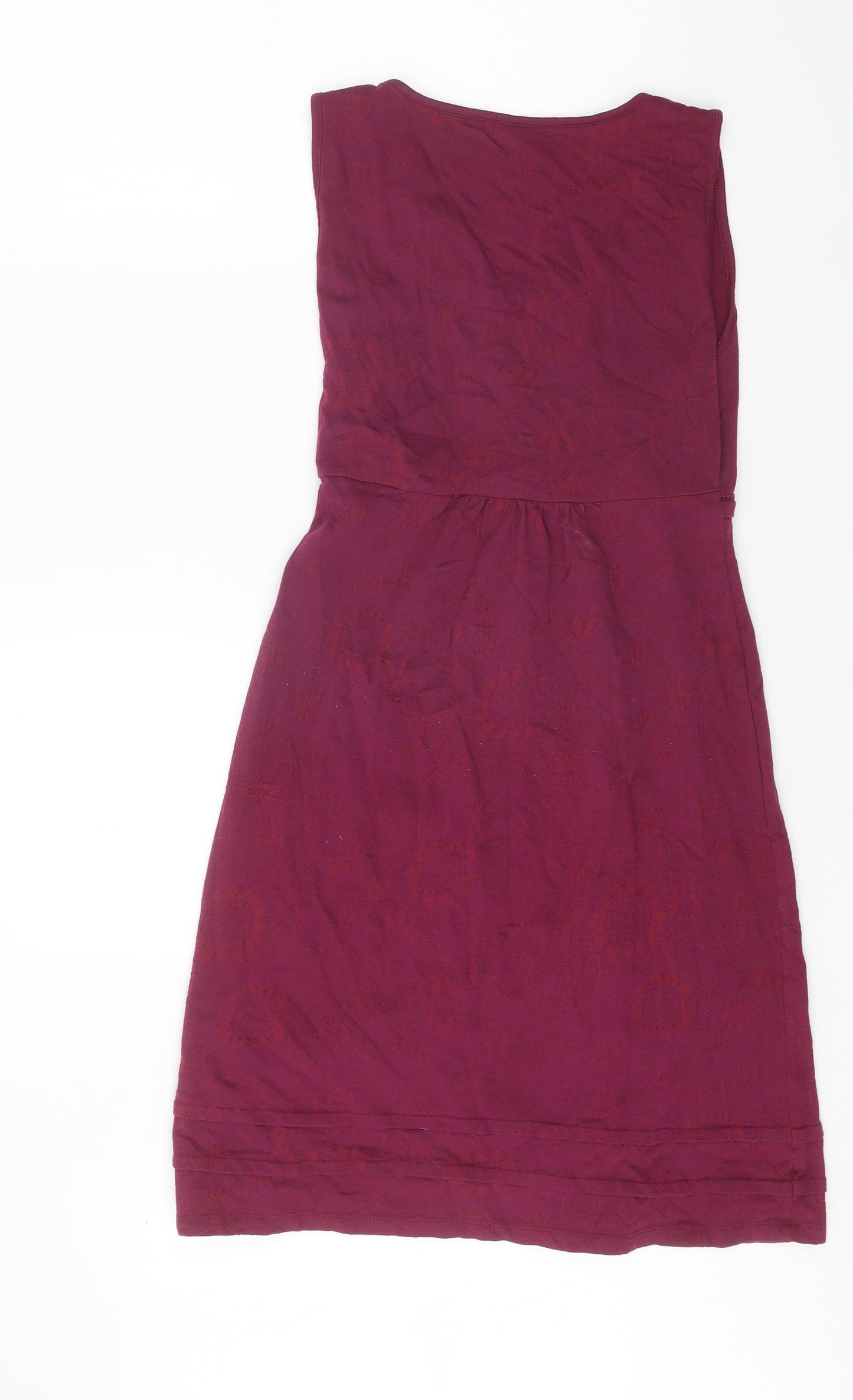 MANTARAY PRODUCTS Womens Purple Cotton A-Line Size 8 Round Neck Pullover