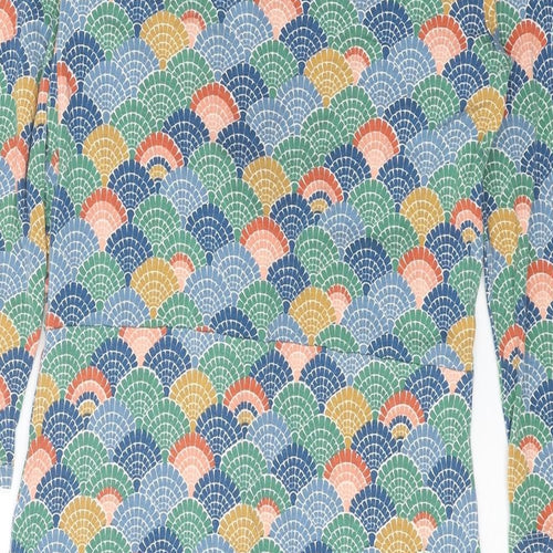 JoJo Maman Bébé Womens Multicoloured Geometric Viscose A-Line Size M V-Neck Pullover