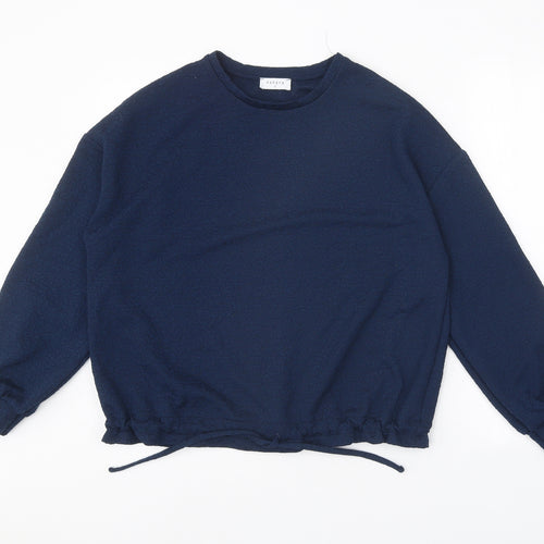 Papaya Womens Blue Round Neck Polyester Pullover Jumper Size S
