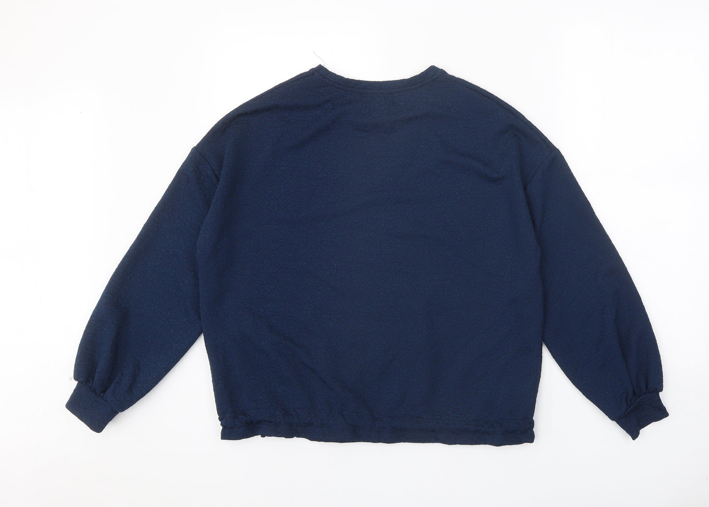 Papaya Womens Blue Round Neck Polyester Pullover Jumper Size S
