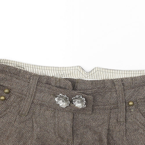River Island Womens Brown Polyester Hot Pants Shorts Size 8 Regular Zip