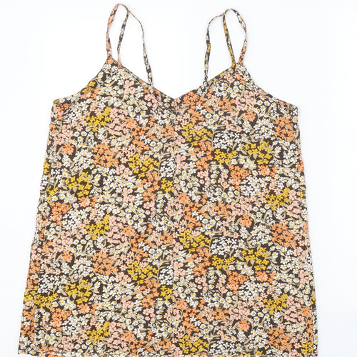 PEP&CO Womens Multicoloured Floral Polyester Camisole Tank Size 12 V-Neck